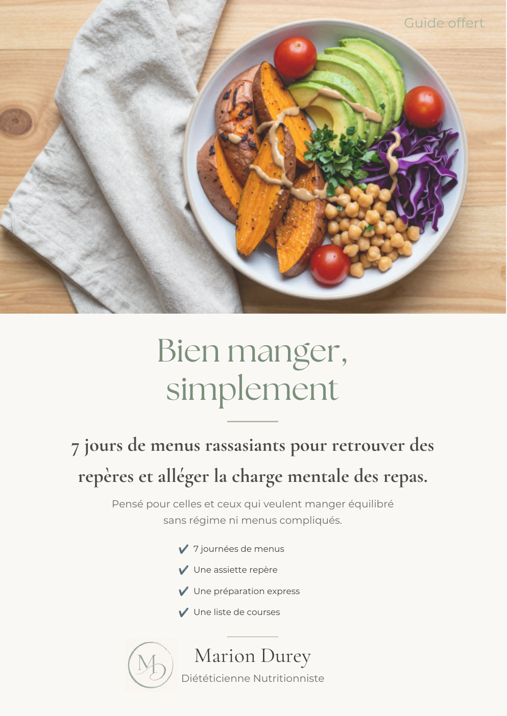 Couverture du guide Bien manger, simplement